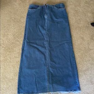 Long denim skirt